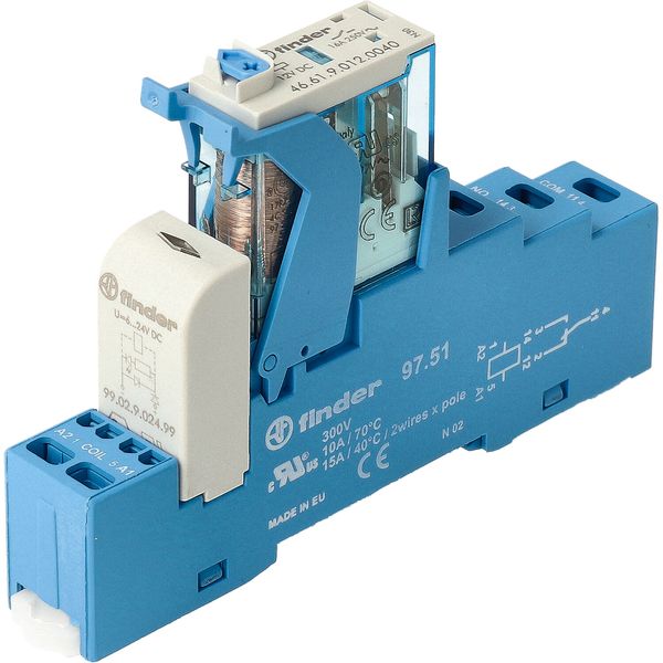 Rel. interface Mod.screwless 1CO 16A/110VDC/Agni/LED/diode (4C.51.9.110.0050SPA) image 3