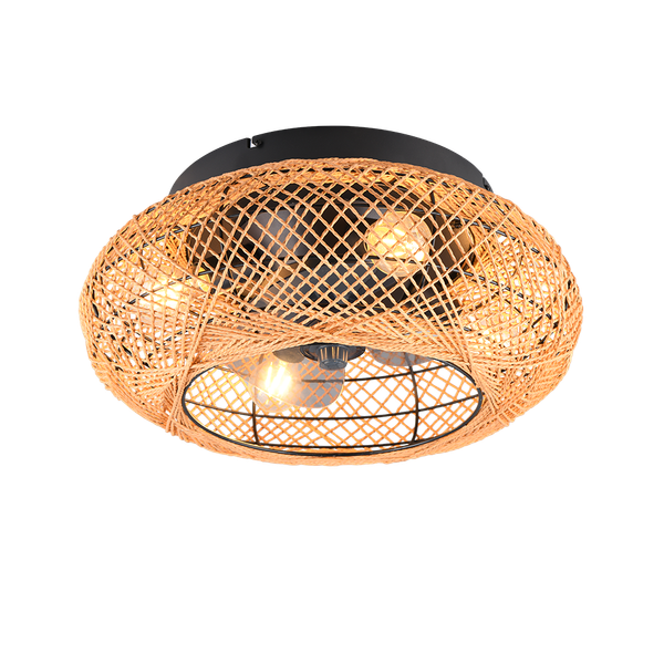 Lillesand ceiling fan 4xE27 matt black/brown image 1