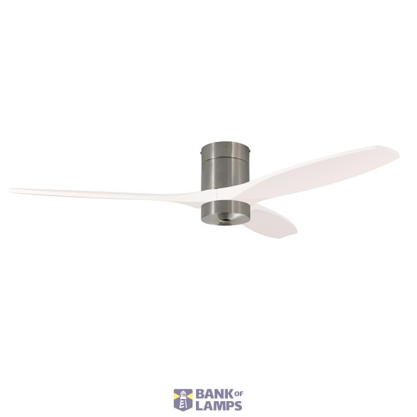 Fan Stem Evo ø1220mm Tube Play Satin Nickel with White Blades image 1