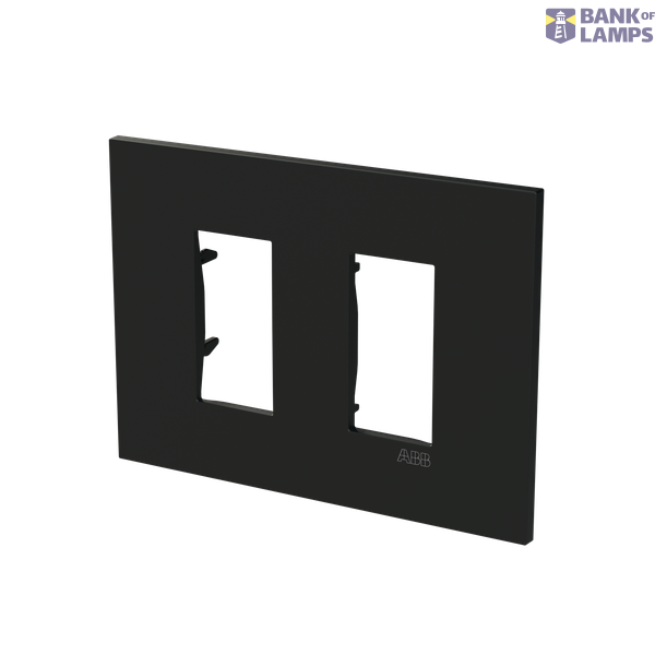 Frame - 1-gang / 1+1-module - ABB logo - S - Matt Black image 2