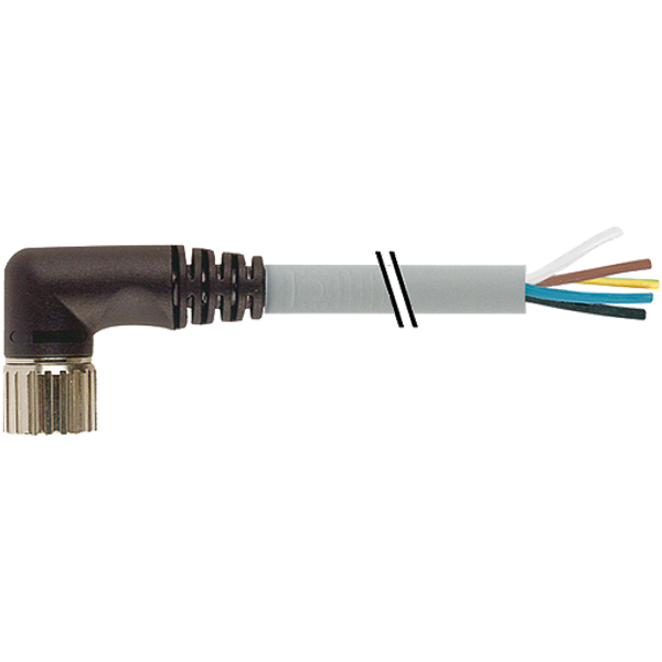 M23 female 0° with cable PUR 4x0.34+3x0.75 gy drag ch. 15m image 1