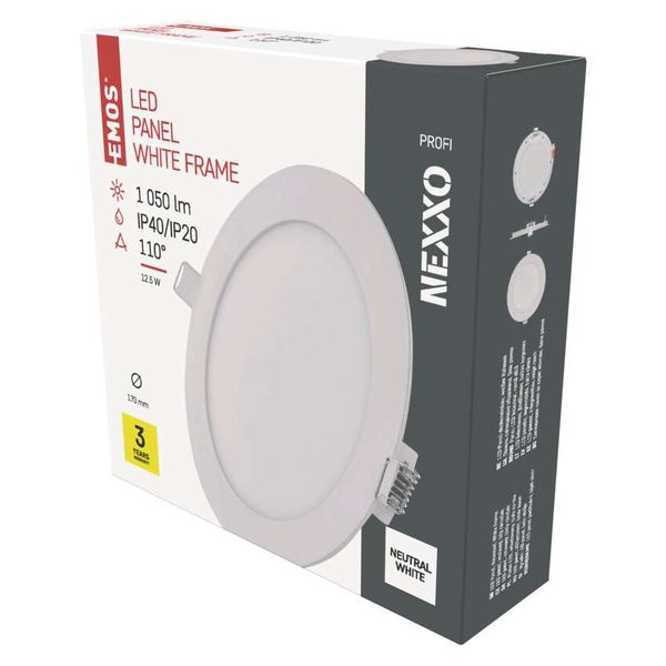 LED recessed luminaire NEXXO, round, white, 12.5W, neutral white image 1