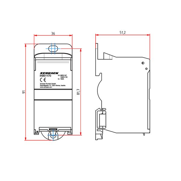 Cu - Main branch terminal, 1-pole,160A, 1x70mmý,, 8x16mmý, (The price is shown without markup on metals. Request a quote for accurate information) image 3