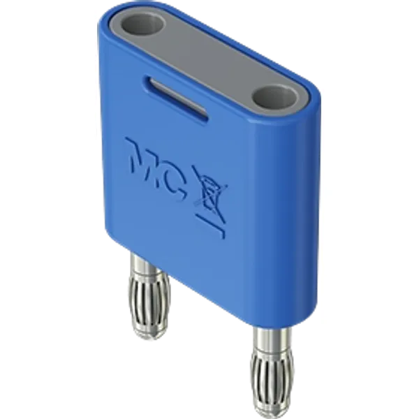 Jumper, pitch 19 mm, 1 kV, 32 A, nickel-plated, blue, 66.4010-23 image 1