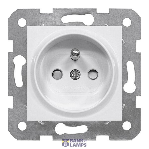 Pin socket outlet with safety shutter, cage clamps, white image 1