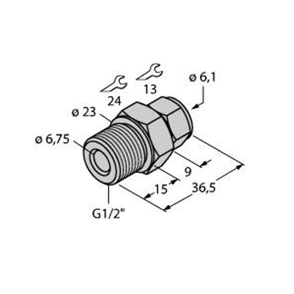 Accessories Compression Fitting   CF-M-6-G1/2-A4 image 1