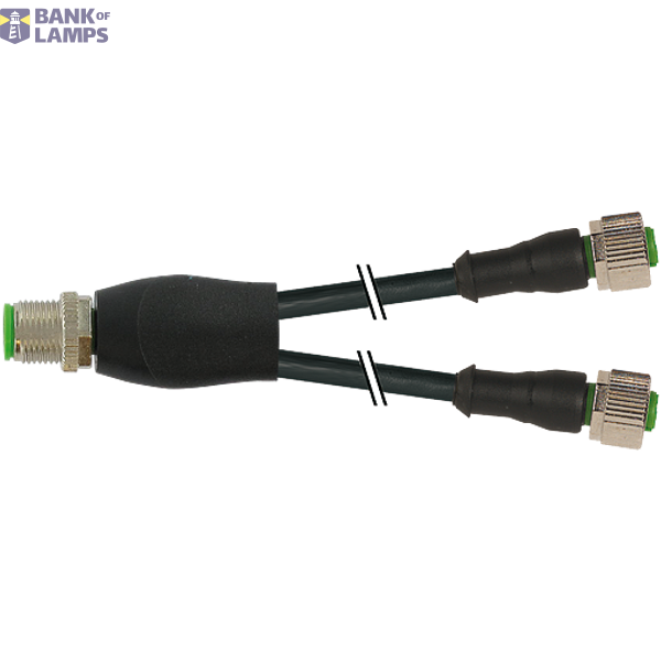 Y-Distributor M12 male / M12 female 0° A-cod. PUR 3x0.34 bk UL/CSA+dra image 2