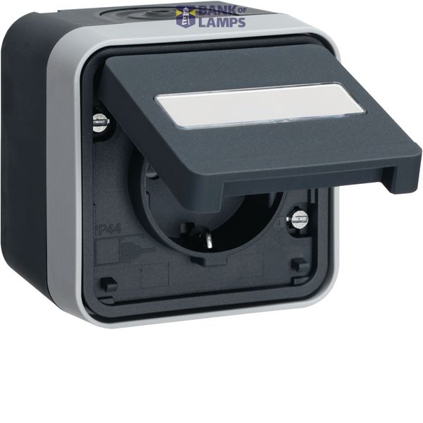 High-reinforced touch-safe WCD with text field 1-v with housing, W.1, grey image 1