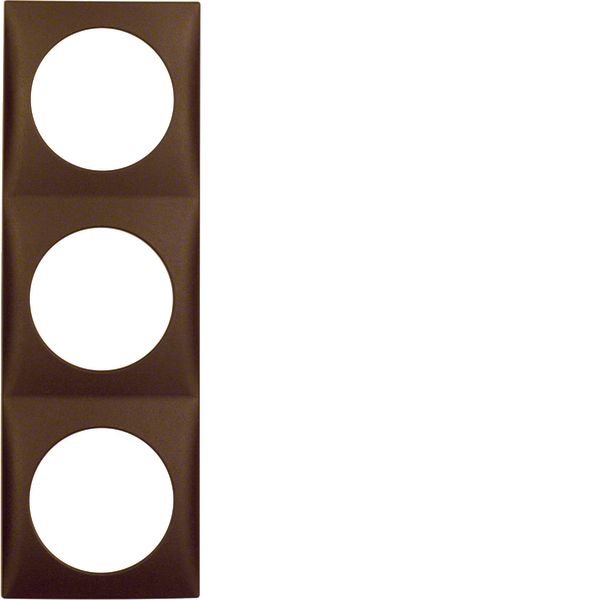 Integro Flow Frame, 3-Gang Brown Matt image 1