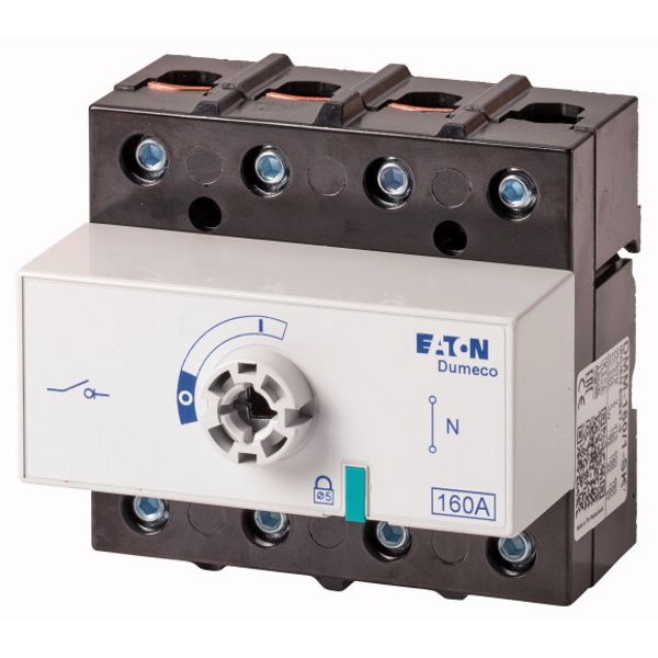 Switch-disconnector, DMM, 160 A, 3P + N (solid), Stop Function optional, Without rotary handle and drive shaft image 1