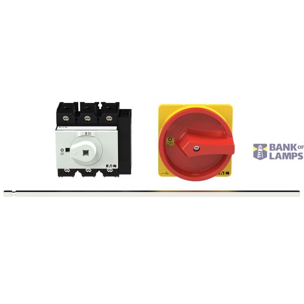 P3 Main switch, 80 A,Rear mounting, 3 pole, Form M4/SVB, Red, Door cou image 3