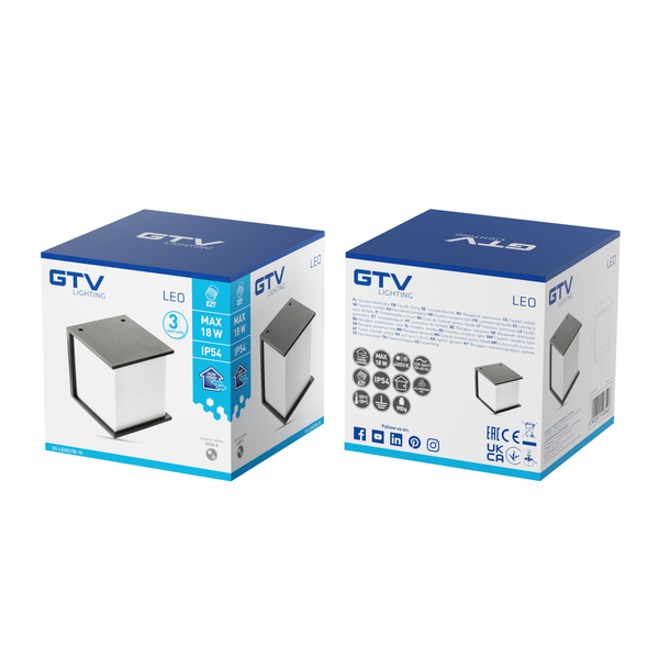 Facade luminaire LEO, E27, max. 18 W, IP54, black image 2