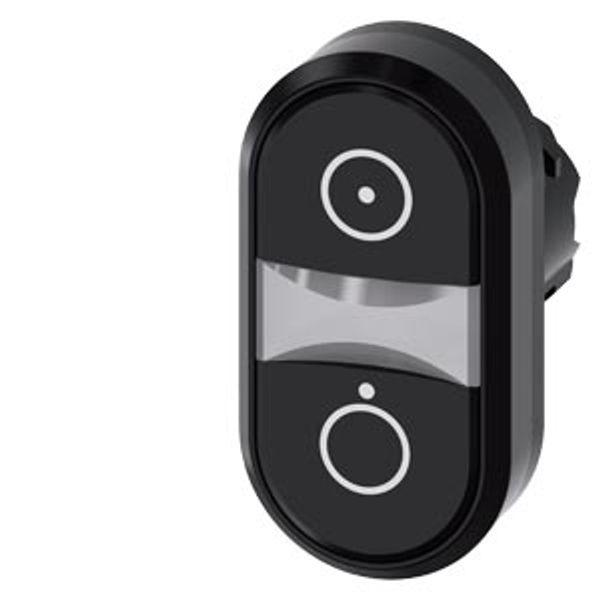 Twin pushbutton, 22 mm, round, plastic, black: Symbol 5264, black image 1