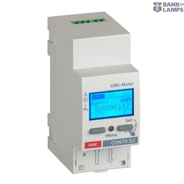 Account D2 MID - Multifunction active energy meter (cl.B) direct insertion - Mains: single-phase - Format: 2 DIN modules image 1