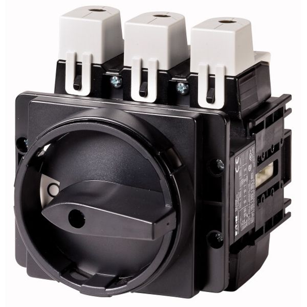 P5-160/EA/SVB-SW/HI10 Main switch, P5, 160 A, flush mounting, 3 pole, 1 N/O, STOP function, With black rotary handle and locking ring, Lockable in the 0 (Off) position image 1