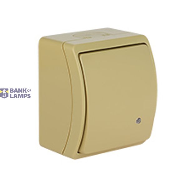 VW-1L Koala Single Pole Switch with illumination surface mounted IP44 beige VW 151-54 image 1
