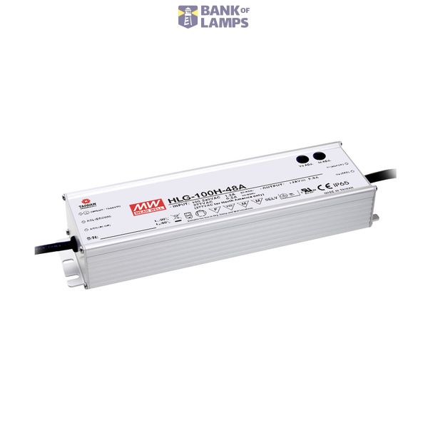 HLG-100H-48A LED driver, IP65 96W, 48V, 2A CV+CC, MEAN WELL image 1