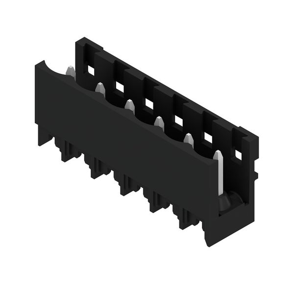 PCB plug-in connector, male header, open side, THT/THR solder connection, 5.00 mm, Number of poles: 6, 180°, Solder pin length (l): 1.5 mm, tinned, black, Tape image 3