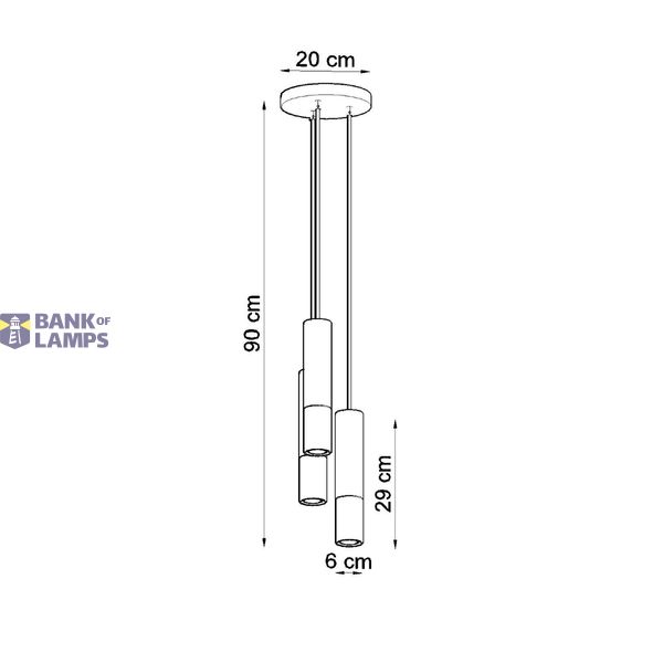LOOPEZ 3P HANGING LAMP BLACK/CHROME GU10 3X40W IP20 image 7