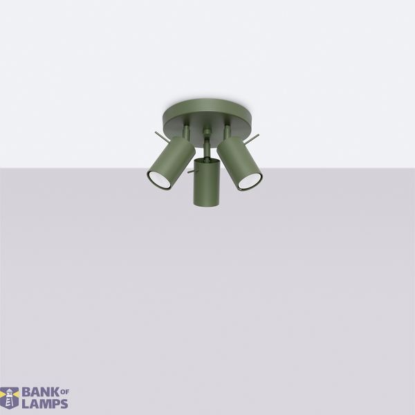 RING CEILING LAMP 3P OLIVE GREEN 3XGU10 image 7