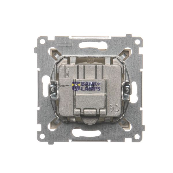 Double switch with LED indicator light, (module), 10AX, quick connection, Bronze matt, metalic image 1