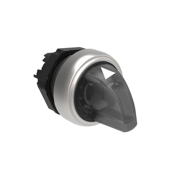 Illuminated selector switch actuator Ø22mm Platinum series chromed plastic, 3 position, 1 > 0 - 2. White image 1