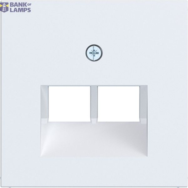 Central PL data socket 2-way, angled output, A.x/C.x light white matte image 1