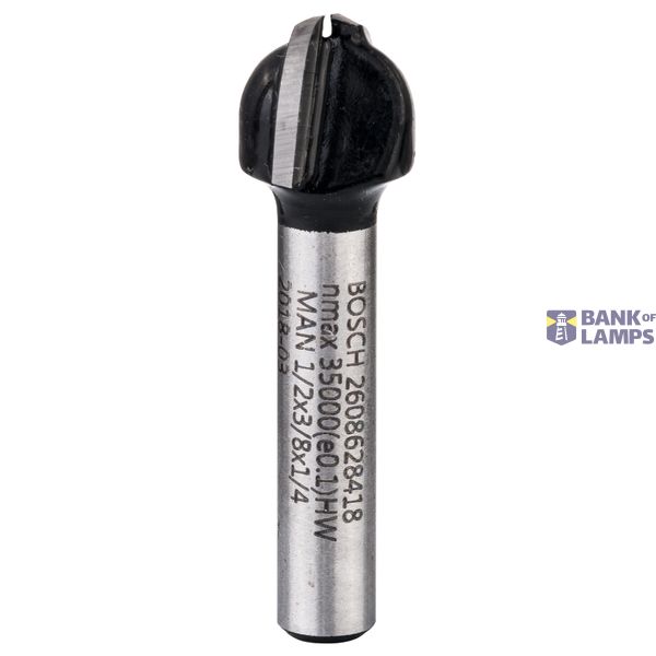 Core box bit, 1/4", R1 6.3 mm, D 12.7 mm, L 9.2 mm, G 40 mm image 1