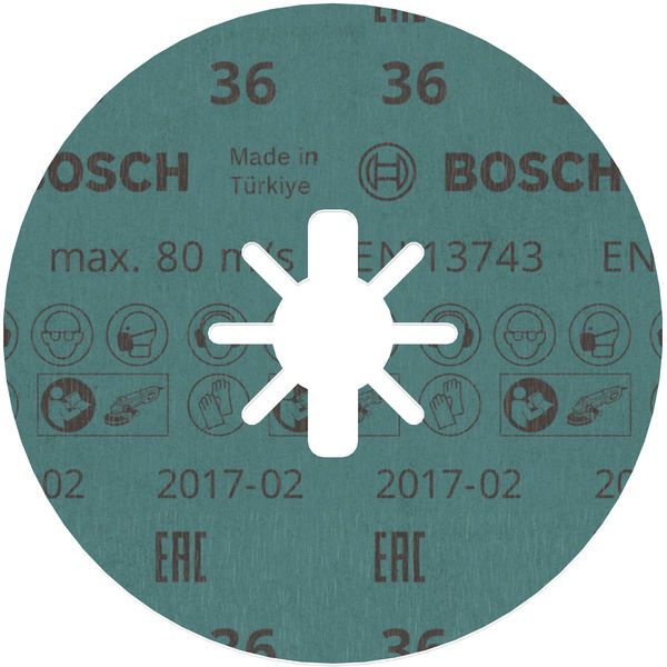 X-LOCK Fibre Disc, 125mm, G36, star hole, R780 Best for Metal + Inox image 1