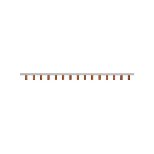 BUSBAR, low voltage, 100 A, AC 600 V, DC 1000 V, 15 x 16 x 272 mm, 15P, UL image 2