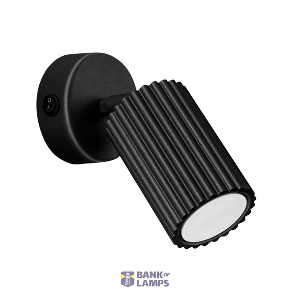 ADJUSTABLE BLACK WALL LAMP WITH SWITCH ON CARBON ROSETTLE FOR BEDROOM image 2
