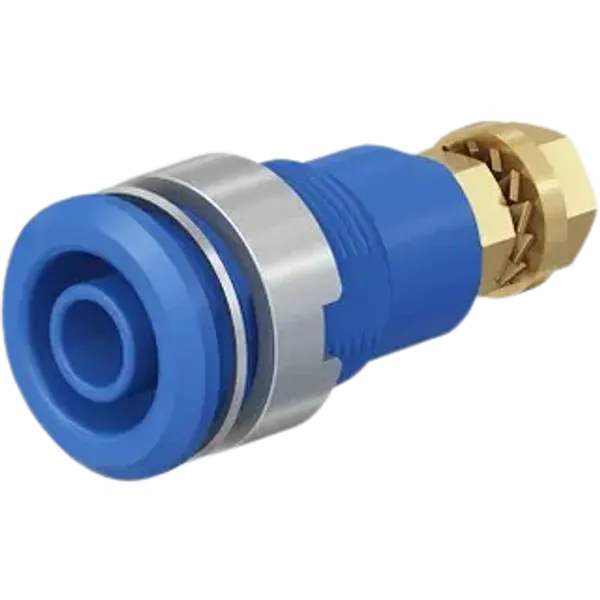 4 mm panel socket, threaded bolt, mounting Ø 12.1 mm, CAT III, CAT IV, yellow, 66.3020-24 image 1