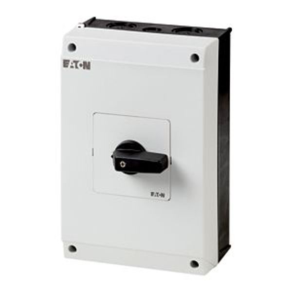 T5B-3-8342/I4 On-Off switch, T5B, 63 A, surface mounting, 3 contact unit(s), 6 pole, with black thumb grip and front plate image 2