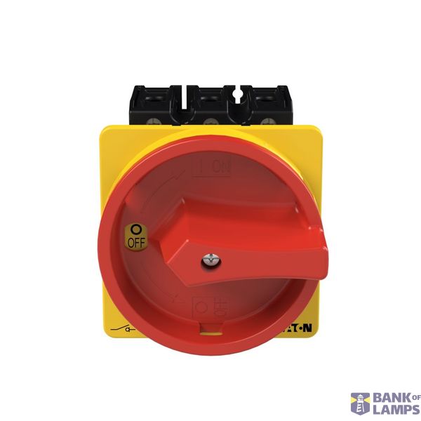 P3 Main switch, 80 A,Rear mounting, 3 pole, Form V/SVB, Red, Door coup image 4