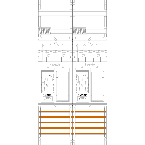 Counter field ER26DS-16.2-field, H=1050mm, 2-eHZ 16mm² with DS, 2 Res. (ER26DS-16) image 1