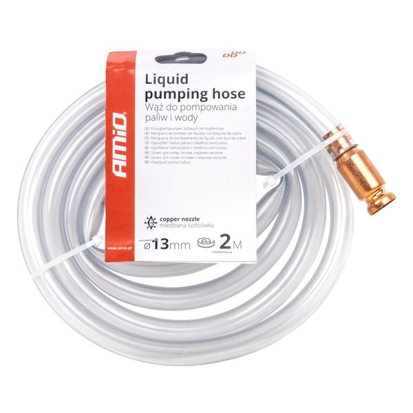 Fuel hose with copper nozzle, 2 m AMIO-02405 image 1