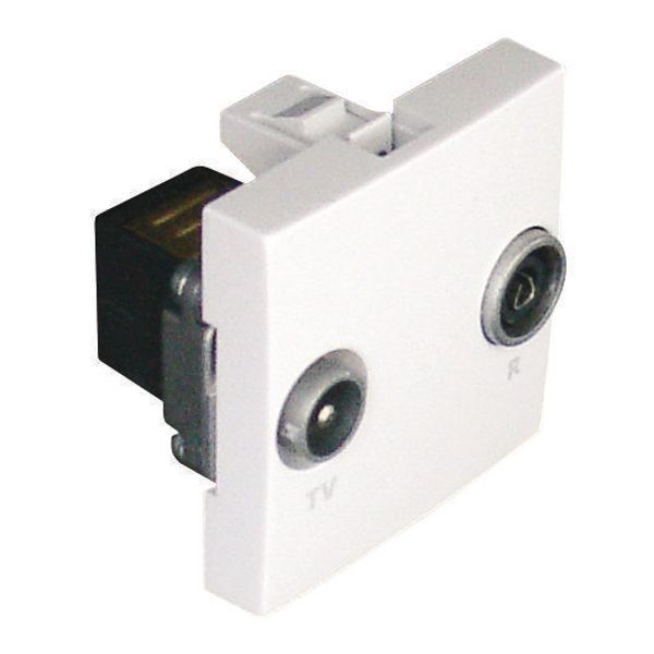 R-TV SOCKET (CROSSOVER TYPE) - 2 MOD WHITE image 1