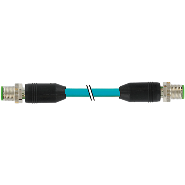 M12 male 0° / M12 male 0° A-cod. shielded TPE SF/UTP CAT5e bu 46.0m image 1
