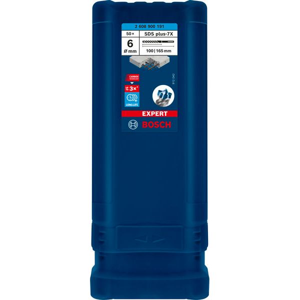 EXPERT SDS plus-7X Hammer Drill Bit 6 x 100 x 165 mm, 50-pc image 2