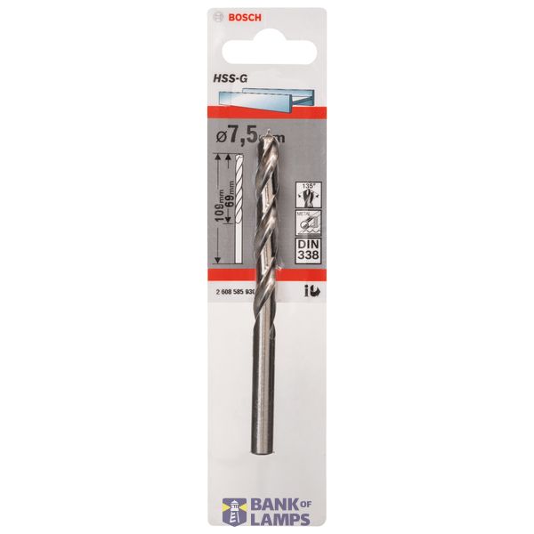 Metal drill bits HSS-G, DIN 338 7,5 x 69 x 109 mm 1 pcs. image 2