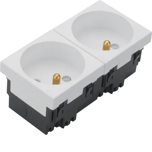 tehalite. GB-EG 2P+Z 33° socket 2-way socket 45x45mm halogen free white image 1