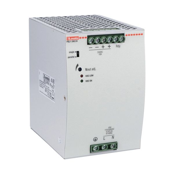 DIN rail switching power supply, single-phase. 24VDC, 10A/240W image 1