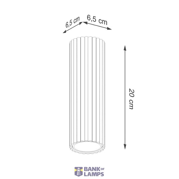 HIGH CEILING TUBE 20CM FROM THE CARBON SERIES FOR HALLWAY image 6