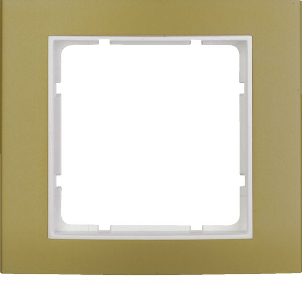 Frame 1gang, B.3, al. gold/p. white matt, al. anodised image 1