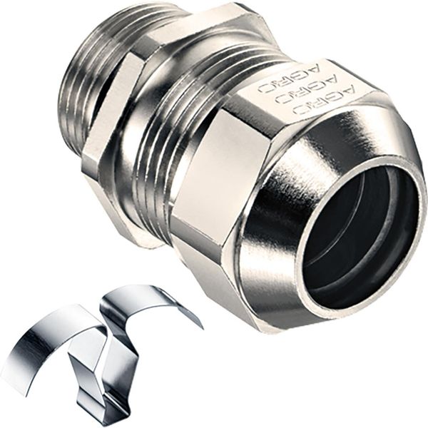 Cable gland PROGRESS EMC easyConnect M25x1.5, brass cable Ø12.5-20.5mm image 1