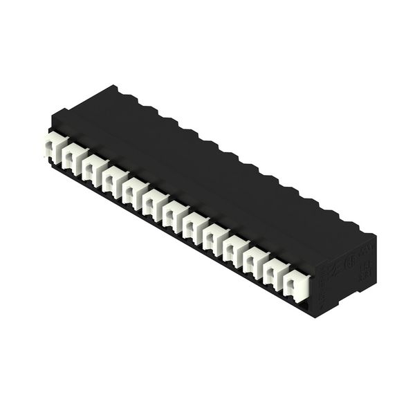 Printed circuit board terminals, 3.81 mm, Number of poles: 13, 90°, Solder pin length (l): 1.5 mm, black, PUSH IN with actuator, Clamping range, max. : 1.5 mm², Tube image 3