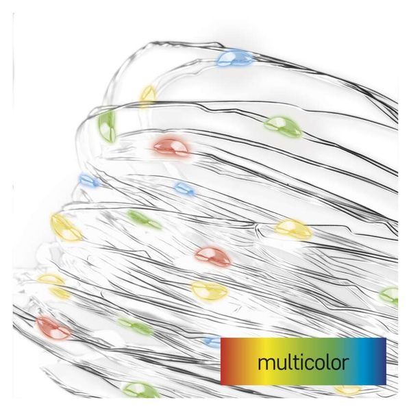 LED Christmas nano chain, 1.9 m, 2x AA, indoor, multicolour, timer image 1