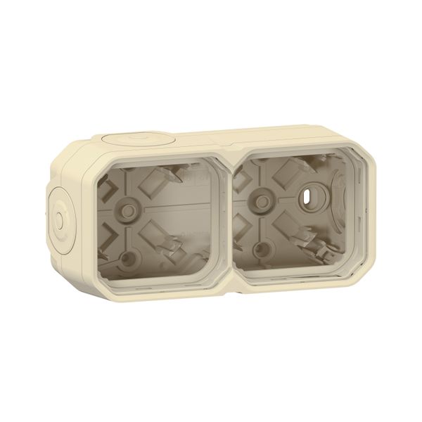 PLEXO 2 GANG BOX HORIZONTAL AND VERTICAL - BEIGE image 1