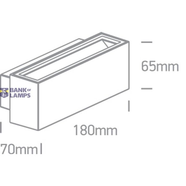 WHITE WALL LIGHT 2x6W WW IP54 230V image 2