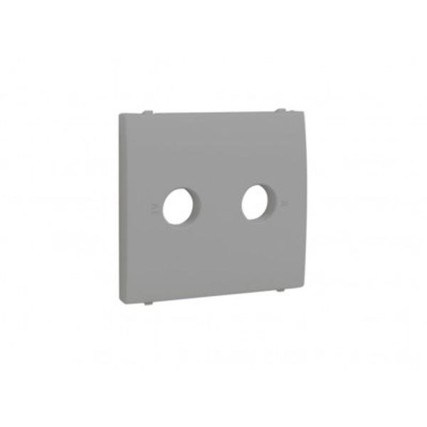 COVER PLATE FOR R - TV SOCKETS SILVER image 1